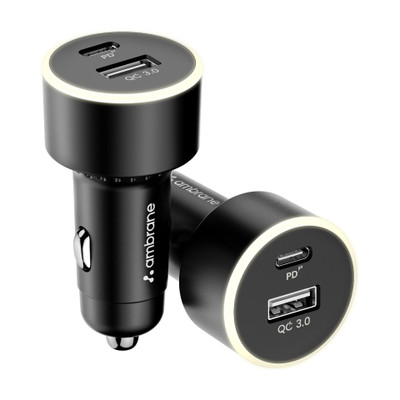 Ambrane 85 W Turbo Car Charger(Black)