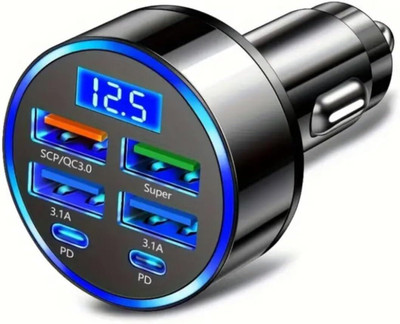 TOPHAVEN 3.6 Amp Qualcomm Certified Turbo Car Charger(Multicolor)
