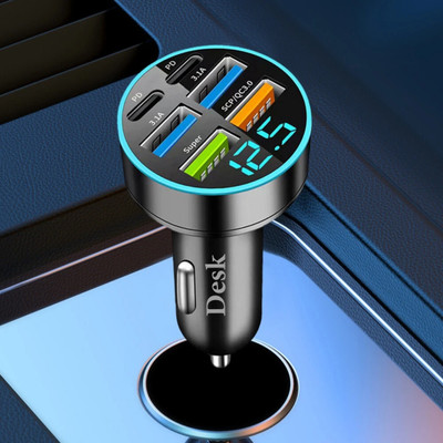 Desk 66 W Qualcomm Certified Turbo Car Charger(Black)