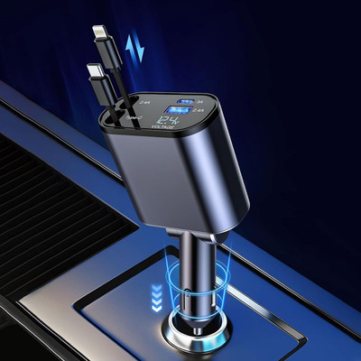Melbon 3.1 Amp Qualcomm 3.0 Turbo Car Charger(Black, With USB Cable)