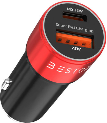 Bestor 100 W Qualcomm 3.0 Turbo Car Charger(Black, Red)