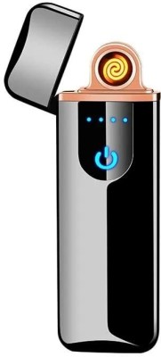 HSRECOM Smart Fingerprint Sensor Lighter USB Rechargeable Lighter Pocket Lighter(black)