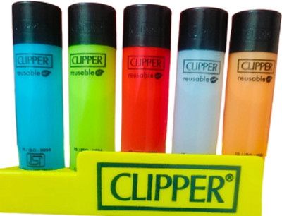 First Click DC Connector Clipper CP-12 Refillable Cigarette Gas Lighter (5 Mix Colors) Pack of 5 Pcs Car Cigarette Lighter(1)