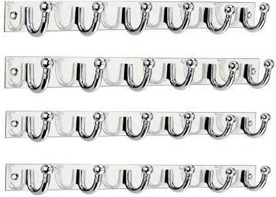 HARI TRADERS PACK OF 4 EXCLUSIVE SUPER 6 HOOK CLOTH HANGER WALL BATHROOM DOOR HOOKS HANGER Car Coat Hanger