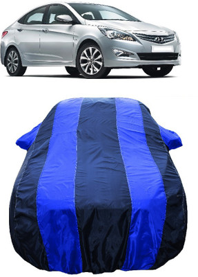 Wegather Car Cover For Hyundai Fluidic Verna 4S (With Mirror Pockets)(Blue)