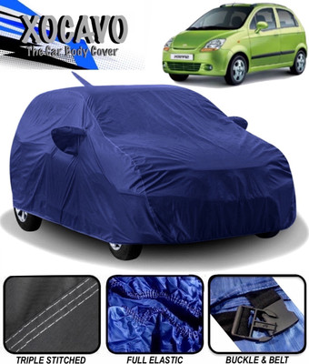 XOCAVO Car Cover For Chevrolet Spark (With Mirror Pockets)(Blue)