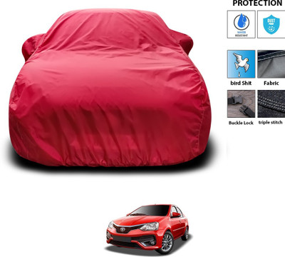 PAGORA Car Cover For Toyota Platinum Etios (With Mirror Pockets)(Maroon)