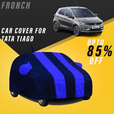 FRONCH Car Cover For Tata Tiago (With Mirror Pockets)(Blue)
