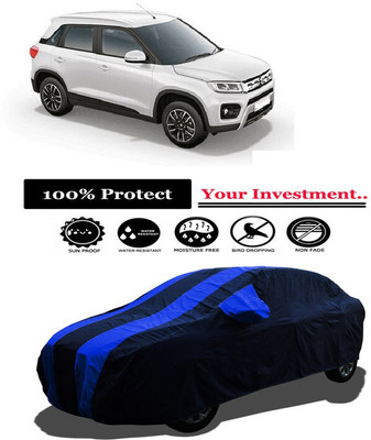 Amexride Car Cover For Maruti Suzuki Vitara Brezza ZXI Plus AT Dual Tone Petrol (With Mirror Pockets)(Multicolor)