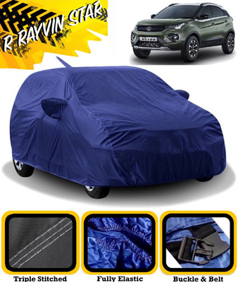 R Rayvin Star Car Cover For Tata Nexon 1.5 Revotorq XM (With Mirror Pockets)(Blue)