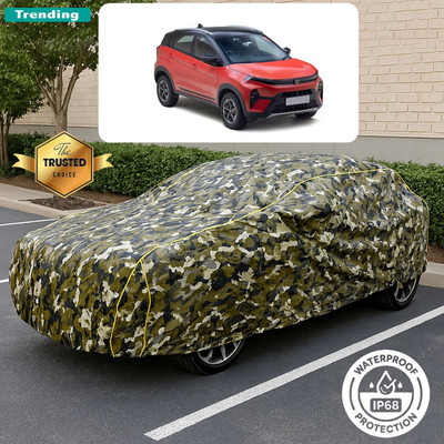 GOSHIV-car and bike accessories Car Cover For Tata Nexon (With Mirror Pockets)(Yellow, Black)