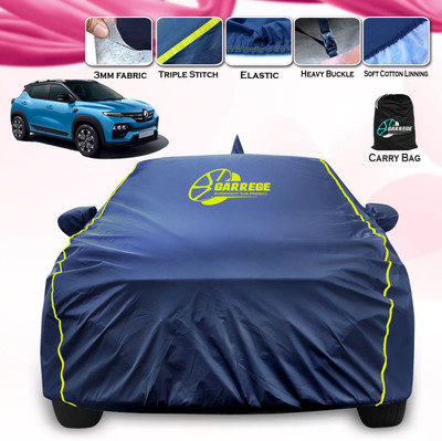 GARREGE Car Cover For Renault Kiger (With Mirror Pockets)(Blue, For 2021, 2022, 2023, 2024, 2025 Models)