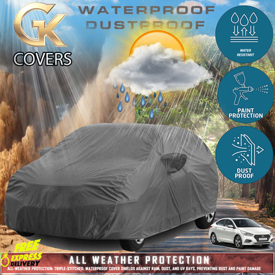 Tamanchi Autocare Car Cover For Hyundai Verna (With Mirror Pockets)(Grey)