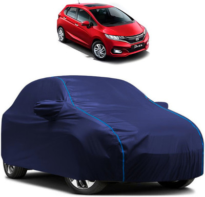 FAUXFUR Car Cover For Honda Jazz (With Mirror Pockets)(Black, Blue)