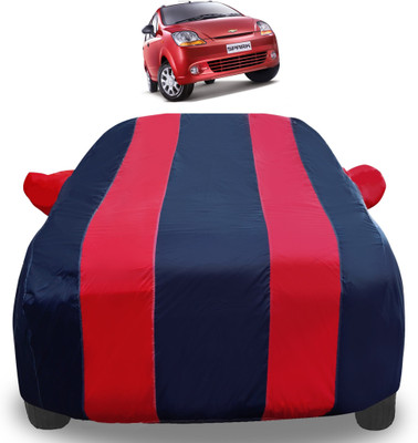 Auto Hub Car Cover For Chevrolet Spark (With Mirror Pockets)(Red)
