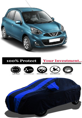 Amexride Car Cover For Nissan Micra INHR (With Mirror Pockets)(Multicolor)