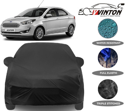 V VINTON Car Cover For Ford Figo Aspire (With Mirror Pockets)(Black)
