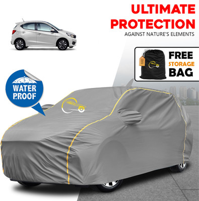 APNEK Car Cover For Honda Brio (With Mirror Pockets)(Grey)