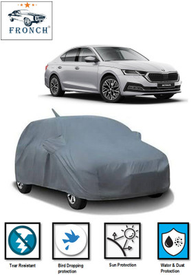 FRONCH Car Cover For Skoda Octavia (With Mirror Pockets)(Grey)
