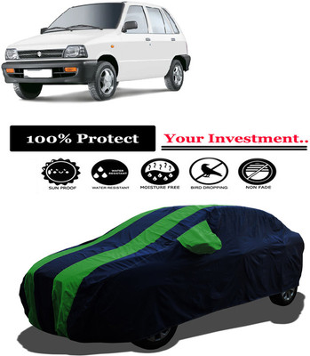 Amexride Car Cover For Maruti 800 DUO AC LPG (With Mirror Pockets)(Green)