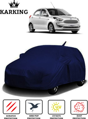 KARKING Car Cover For Ford Figo (With Mirror Pockets)(Blue)