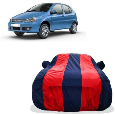 Tricway Car Cover For Tata Indica V3 (With Mirror Pockets)(Red)