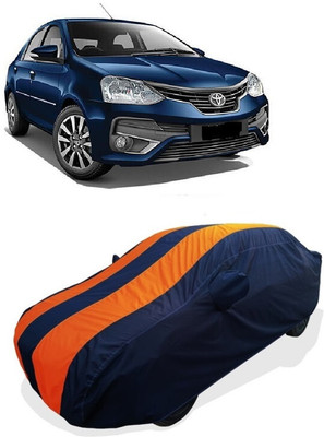 Coxtor Car Cover For Toyota Platinum Etios 1.4 VXD Diesel (With Mirror Pockets)(Orange)