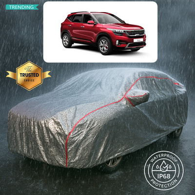 PAGORA Car Cover For Kia Seltos GTK 1.4 (With Mirror Pockets)(Silver)