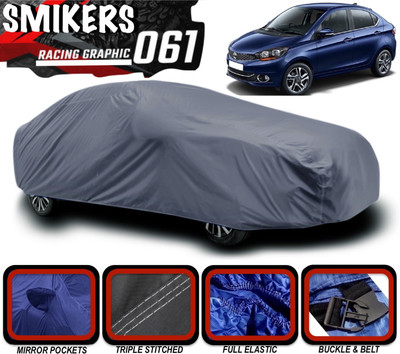 SMIKERS Car Cover For Tata Tigor (With Mirror Pockets)(Grey)
