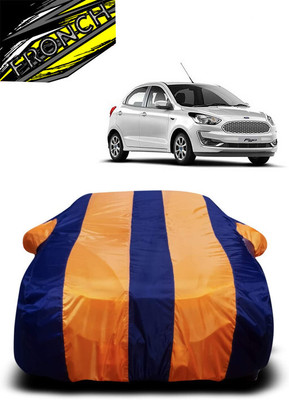 FRONCH Car Cover For Ford Figo 1.2P Titanium Plus MT (With Mirror Pockets)(Orange, Blue)