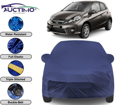 AUCTIMO Car Cover For Honda Brio (With Mirror Pockets)(Blue)