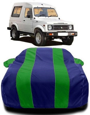 Autoprime Car Cover For Maruti Suzuki Gypsy (With Mirror Pockets)(Green, Blue)