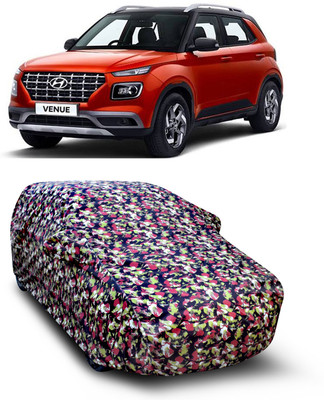 SXAWG Car Cover For Hyundai Venue (With Mirror Pockets)(Multicolor)