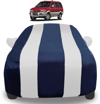 Auto Hub Car Cover For Chevrolet Tavera(White, Blue)