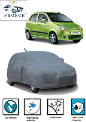 FRONCH Car Cover For Chevrolet Spark (With Mirror Pockets)(Grey)