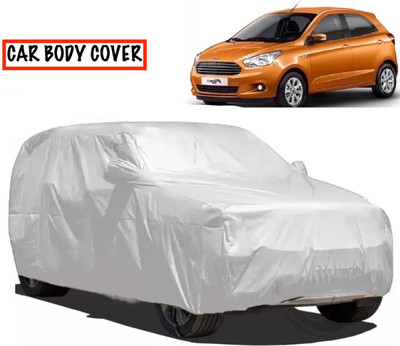 AUCTIMO Car Cover For Ford Figo (With Mirror Pockets)(Silver)