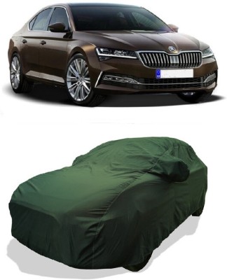 Coxtor Car Cover For Skoda Superb (With Mirror Pockets)(Green)