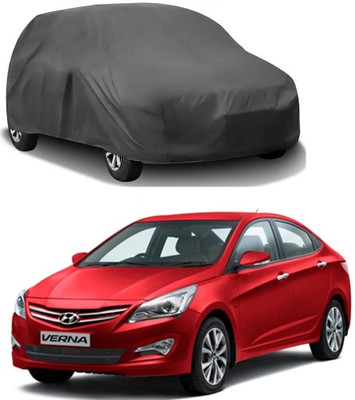 ARNEJA Car Cover For Hyundai Verna Fluidic INHR (Without Mirror Pockets)(Grey)