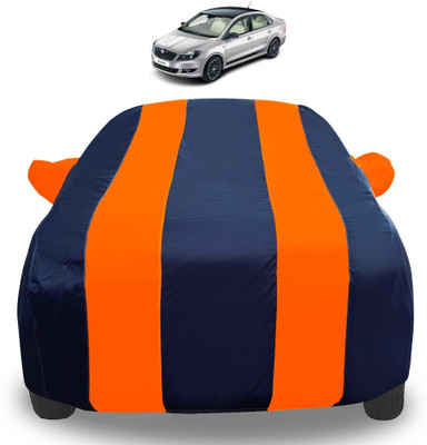 Auto Hub Car Cover For Skoda Rapid (With Mirror Pockets)(Orange)