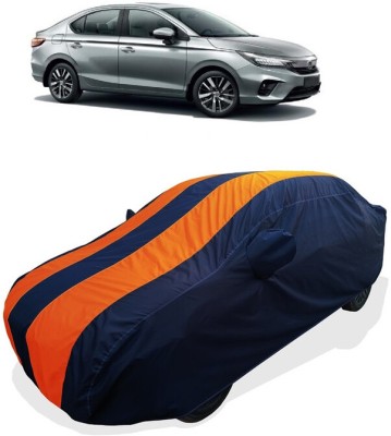 Coxtor Car Cover For Honda City i-DTEC VX Diesel (With Mirror Pockets)(Orange)