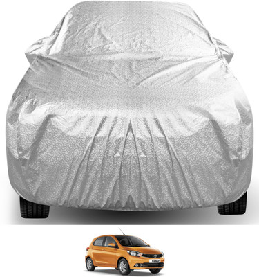 Auto Hub Car Cover For Tata Tiago (With Mirror Pockets)(Silver)