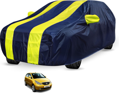 Auto Hub Car Cover For Tata Indica Vista (Without Mirror Pockets)(Black, Yellow)
