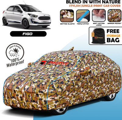 SPMOTIVE Car Cover For Ford Figo (With Mirror Pockets)(Multicolor)