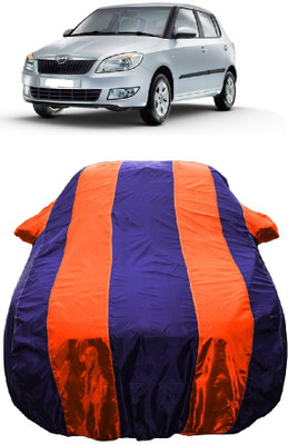 Wegather Car Cover For Skoda Fabia Active Plus 1.2 TDI CR (With Mirror Pockets)(Orange)