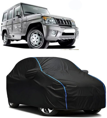 WSK Car Cover For Mahindra Bolero (With Mirror Pockets)(Black, Blue)