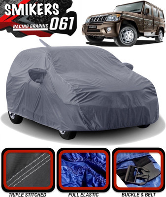 SMIKERS Car Cover For Mahindra Bolero (With Mirror Pockets)(Grey)