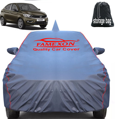 FAMEXON Car Cover For Tata Tigor (With Mirror Pockets)(Grey)