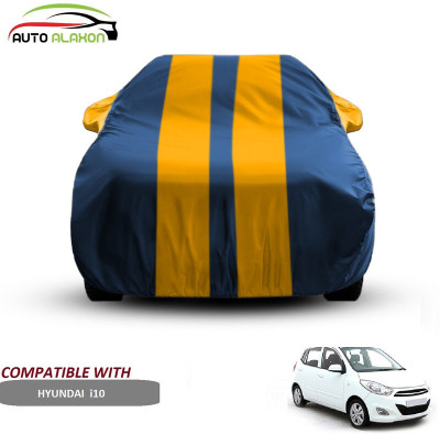 AUTO ALAXON Car Cover For Hyundai i10 (With Mirror Pockets)(Blue, Yellow)