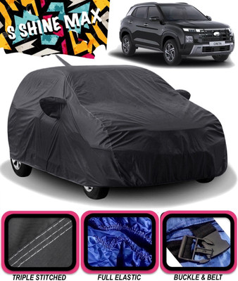 S Shine Max Car Cover For Hyundai Creta (With Mirror Pockets)(Black)