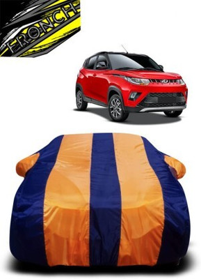 FRONCH Car Cover For Mahindra KUV100 (With Mirror Pockets)(Orange, Blue)
